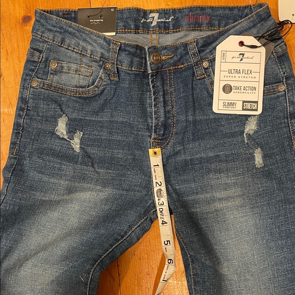 7 For all mankind Sedona slimmy comfort stretch Blue Jeans straight leg size 10 - Picture 7 of 9